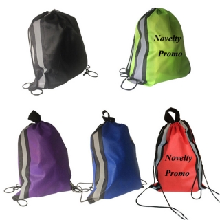 Non-woven reflective drawstring backpack