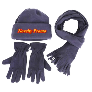 Winter Polar Fleece Scarf Hat Gloves Three-Piece Set