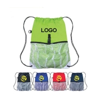 Drawstring Backpack With Mesh Pocket