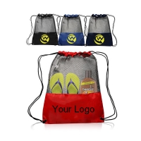 Beach Mesh Drawstring Bag