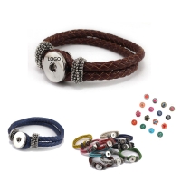 Custom Snap Button Leather Bracelet