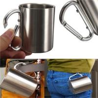 7OZ Carabiner Stainless Steel Mug Outdoor Camping Carabiner Cup