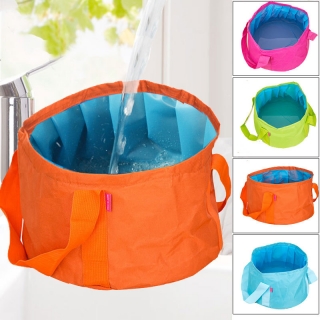 15L Portable Outdoor Folding Water Bag Wash Basin Bucket for Camping