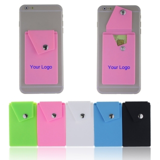 Silicone Cell Phone Wallet With Snap Button