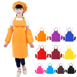 Custom Kids Apron Hat Sleeve Set For Art Painting