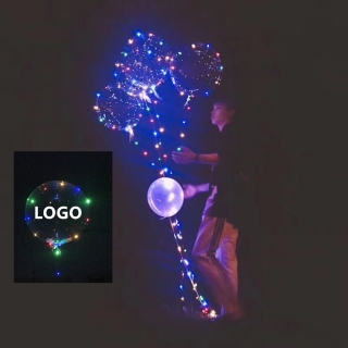 LED Colorful Light Transparent Bobo Balloon