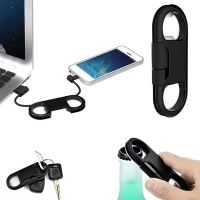 All In One Charger Cable & Keychain & Bottle Opener