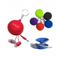 Silicone Round Carrying Case For Earphone Cabl With Keying Chain