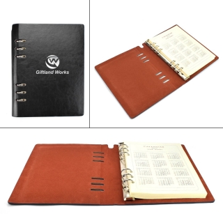 A5 Loose Leaf Refillable Leather Cover Notebook