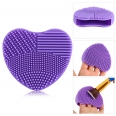 Beauty Soft Heart-shaped Silicone Scrubber Cosmetic Brush Cleaning Tools