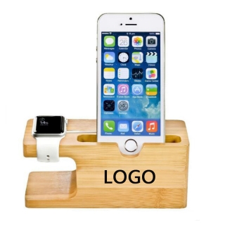 2 in 1 Bamboo Mobile Phone Holder Watch Stand