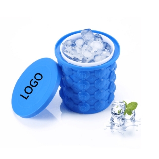 Silicone Handheld Ice Cube Round Ice Bucket Trays