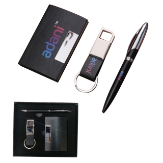 Gift Set Business Name Card Case Holder, Pen and Key Chain