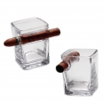 Rock Glass With Cigar Setting