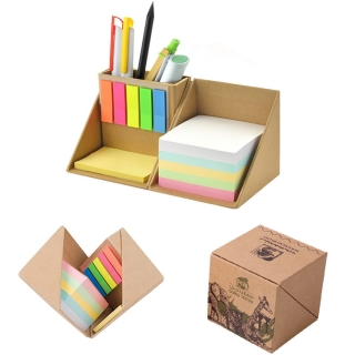 Multi-function Memo Cube Box with Page Marker Colored Index Tabs Flags Pen Holder