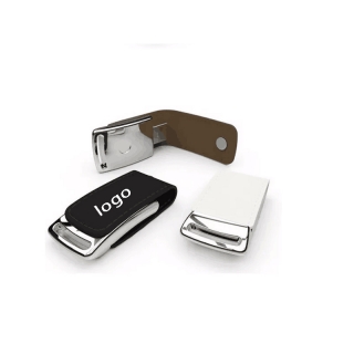 Leather USB Thumb Drive Keychain