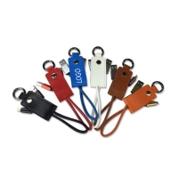 Leather Keychain PU USB Cable