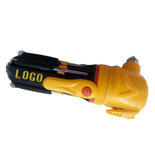 Multifunctional Screwdriver With Flashlight Safety Hammer